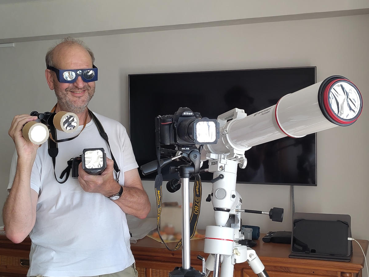 Bereit, die Sonnenfinsternis zu beobachten